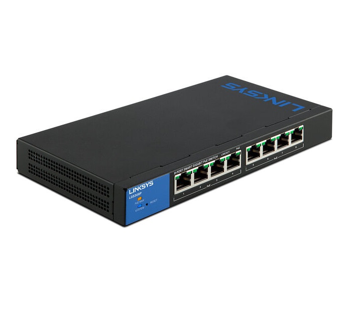 Linksys LGS308P 8-Port Business Smart Gigabit PoE+ Switch