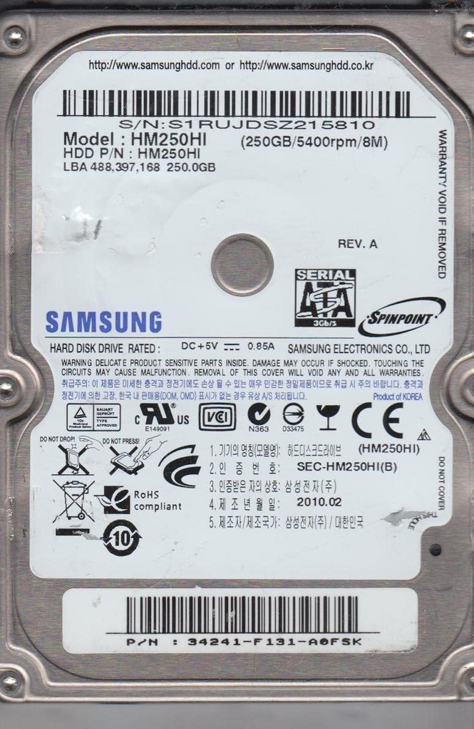 Samsung 250GB,Internal,5400RPM,2.5"