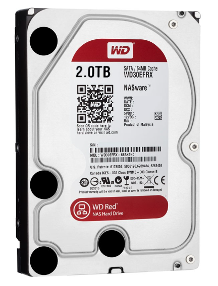 WD Red NAS 2TB 3.5" HDD - 64MB SATA III