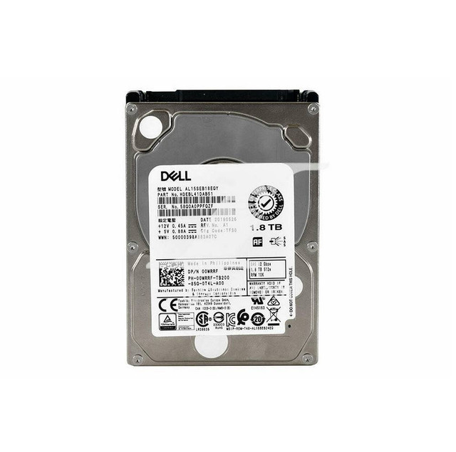 (400-AGML) Dell 1.8TB SAS 6 Gb/s 	2.5 inches 10000RPM Server Harddisk