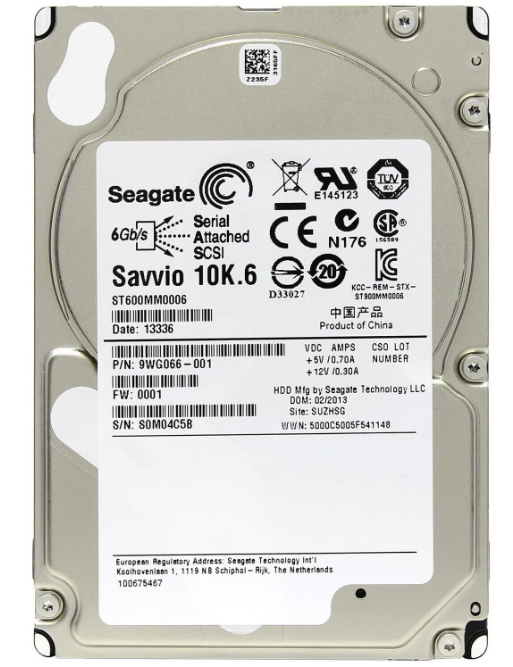 Seagate Savvio 10K.6 600GB 10000RPM SAS 6Gb/s 64MB Cache (CE) 2.5-inch Hard Drive