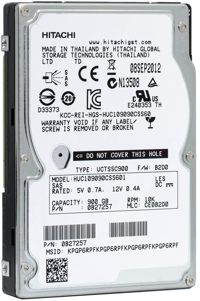 HGST 600GB SAS 6 Gb/s 2.5 inches 10000RPM HDD