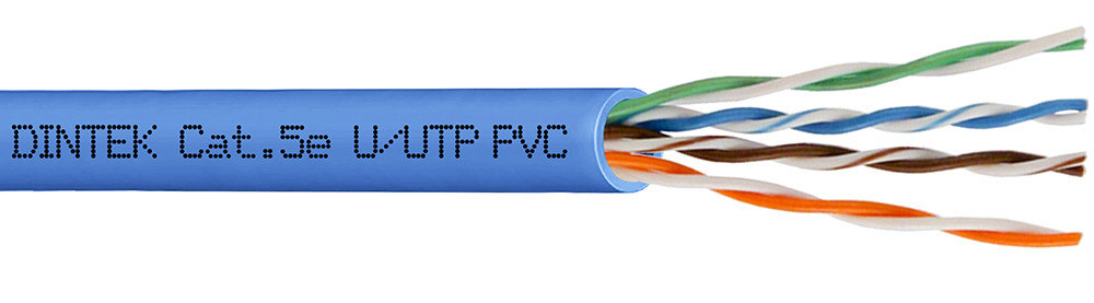 Dintek PowerPRO 4P Cat.5e U/UTP 24AWG PVC Cable - Blue