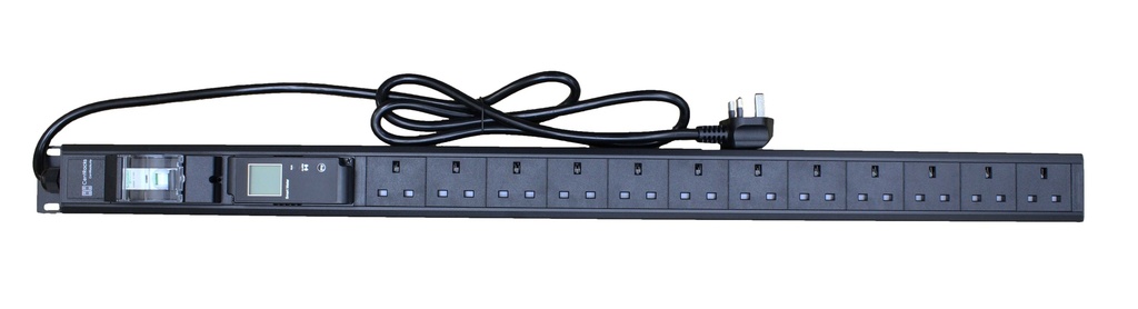 CentRacks 12 Gang 13A PDU with 16A DP MCB c/w AMP&VOLT Meter