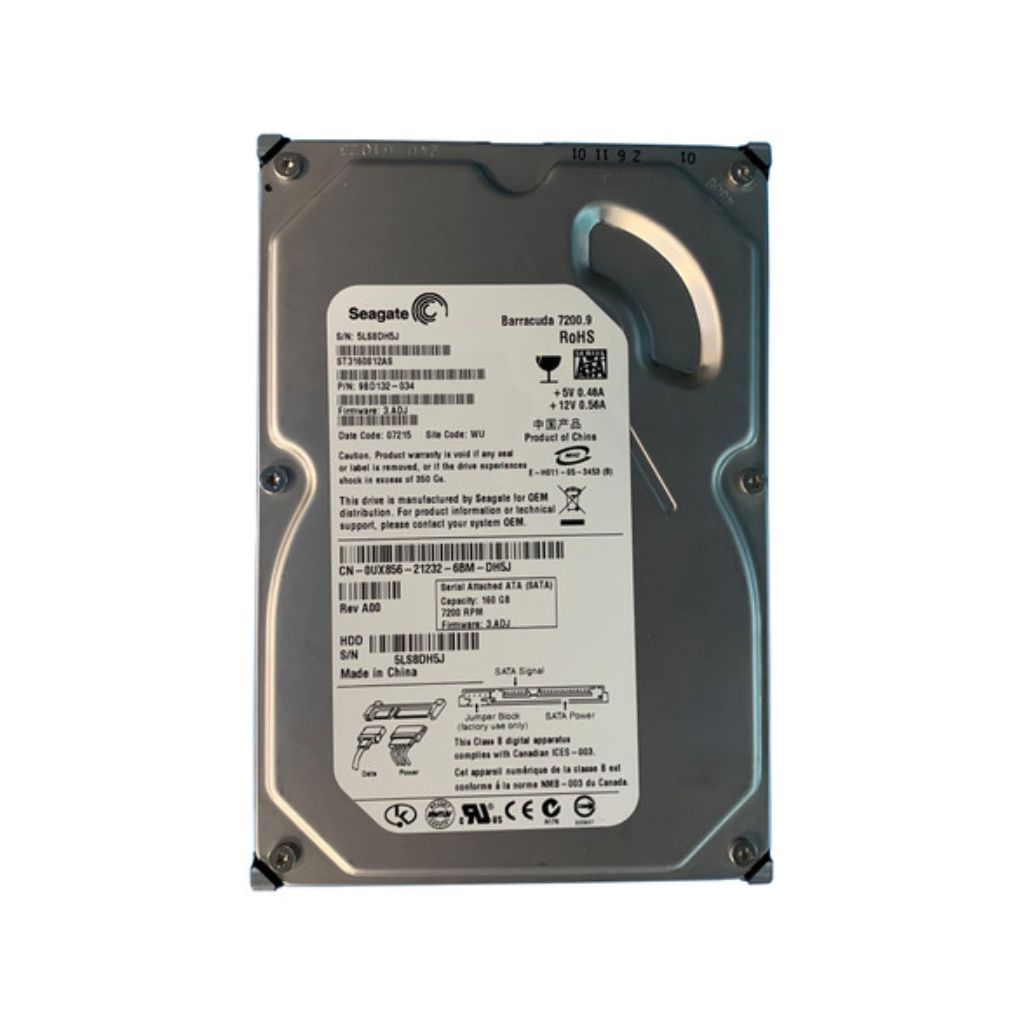 (Refurbished) Seagate 750GB SATA 7.2K 3GBPS 3.5" Drive