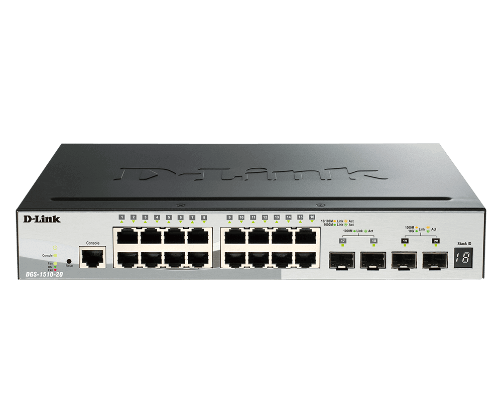 D-Link 16 x Port + 2 SFP + 2 10G SFP+ Stackable Smart Managed Gigabit Switch