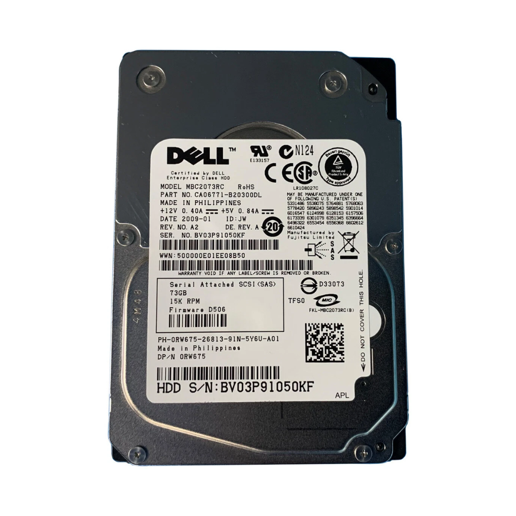(RW675) Dell 73GB SAS 3 Gb/s 2.5 inches 15000RPM  Server Hardisk 