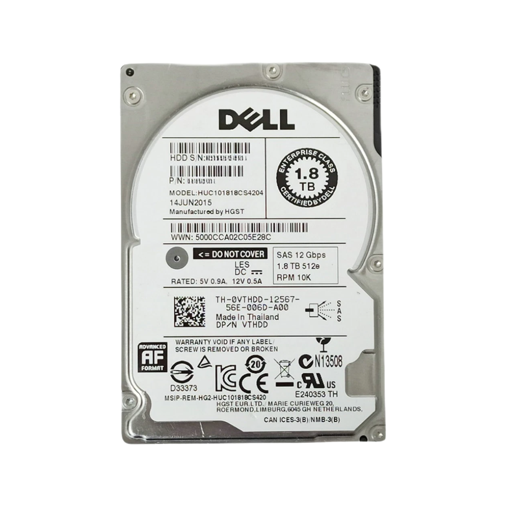 (400-ARXC) Dell 1.8TB SAS 12 Gb/s 	2.5 inches 10000RPM Server Harddisk