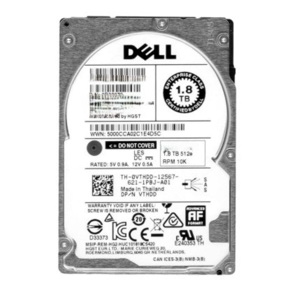 Dell 1.8TB SAS 12 Gb/s 2.5 inches 10000RPM Server Harddisk