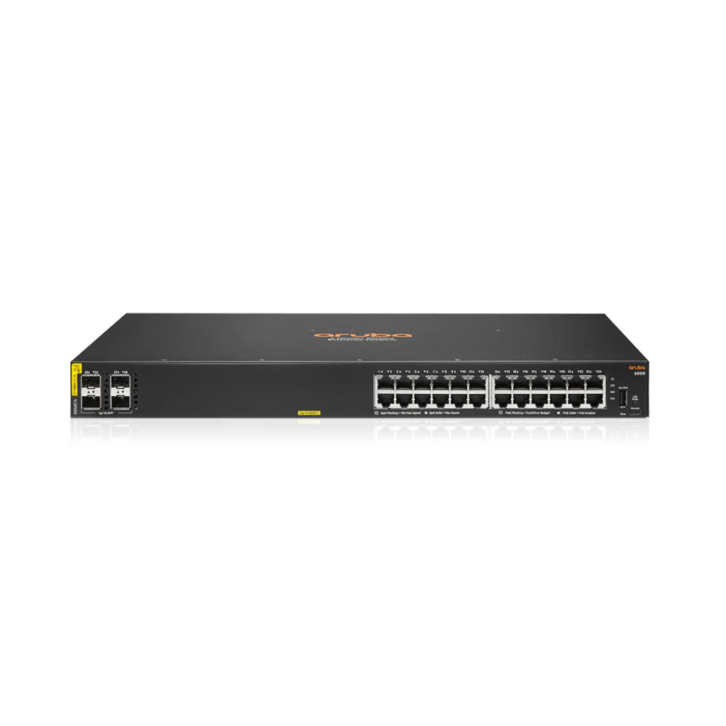 Aruba Networking CX 6000 24G Class4 PoE 4SFP 370W Switch