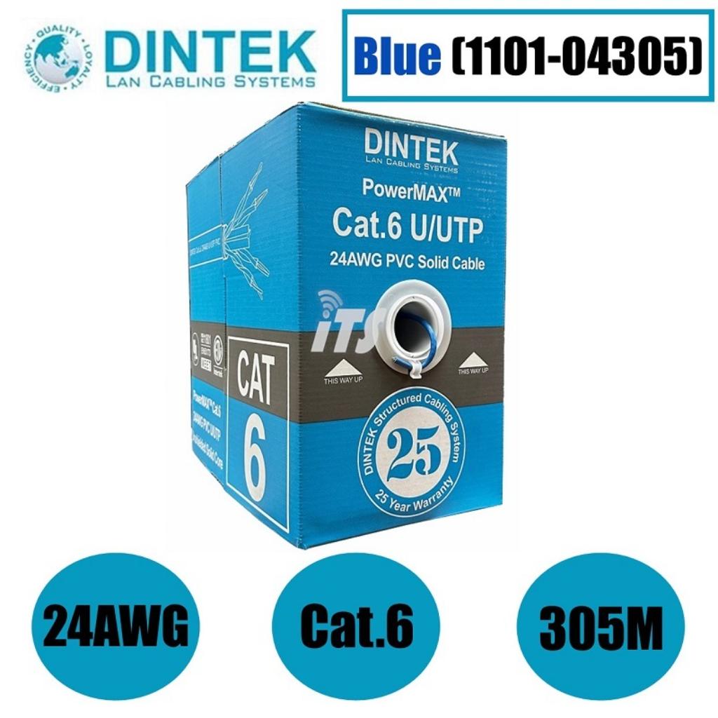 Dintek PowerMAX 4P Cat.6 U/UTP 24AWG PVC Cable - Blue