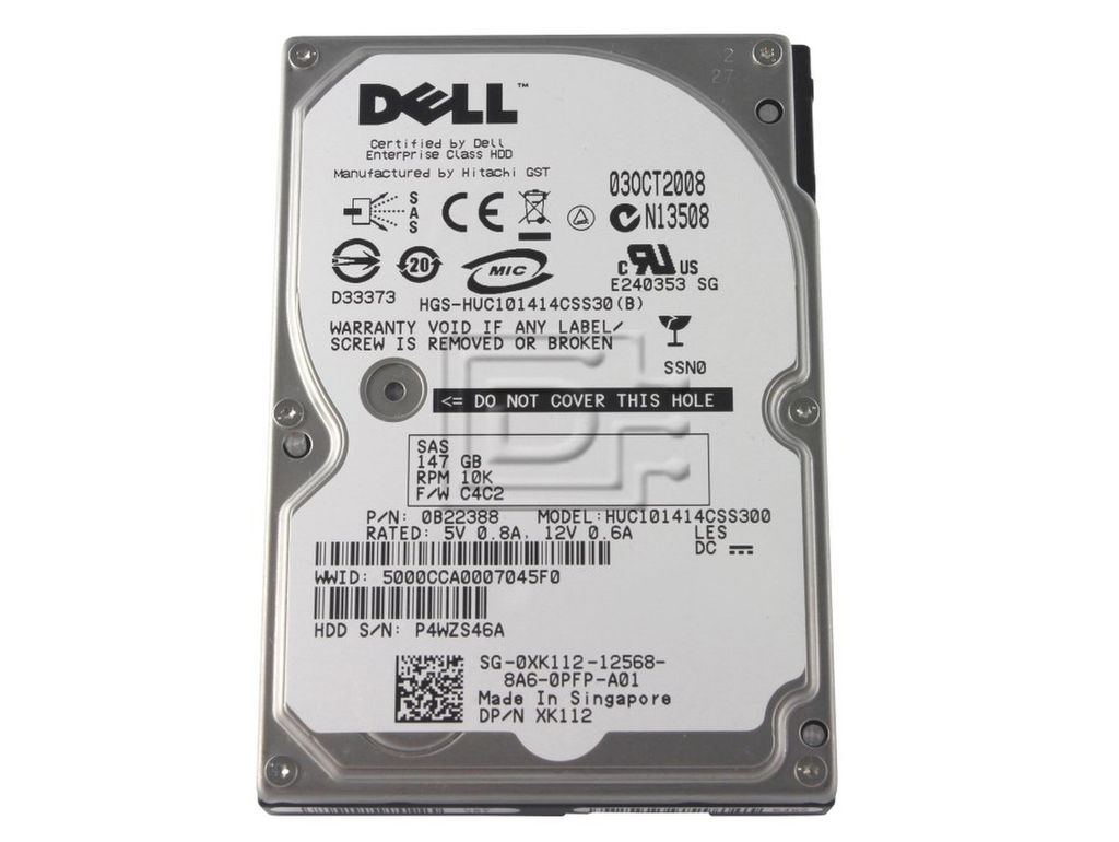 (Hitachi)Dell XK112 147GB SAS 10K 6GBPS 2.5" Drive