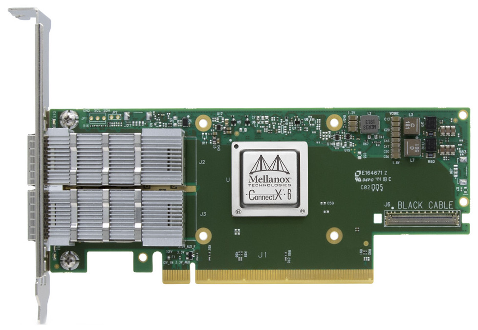 [MCX653106A-HDAT] Mellanox ConnectX-6 VPI Dual Port HDR 200Gb/s InfiniBand & Ethernet Adapter Card, PCIe 3.0/4.0 x16
