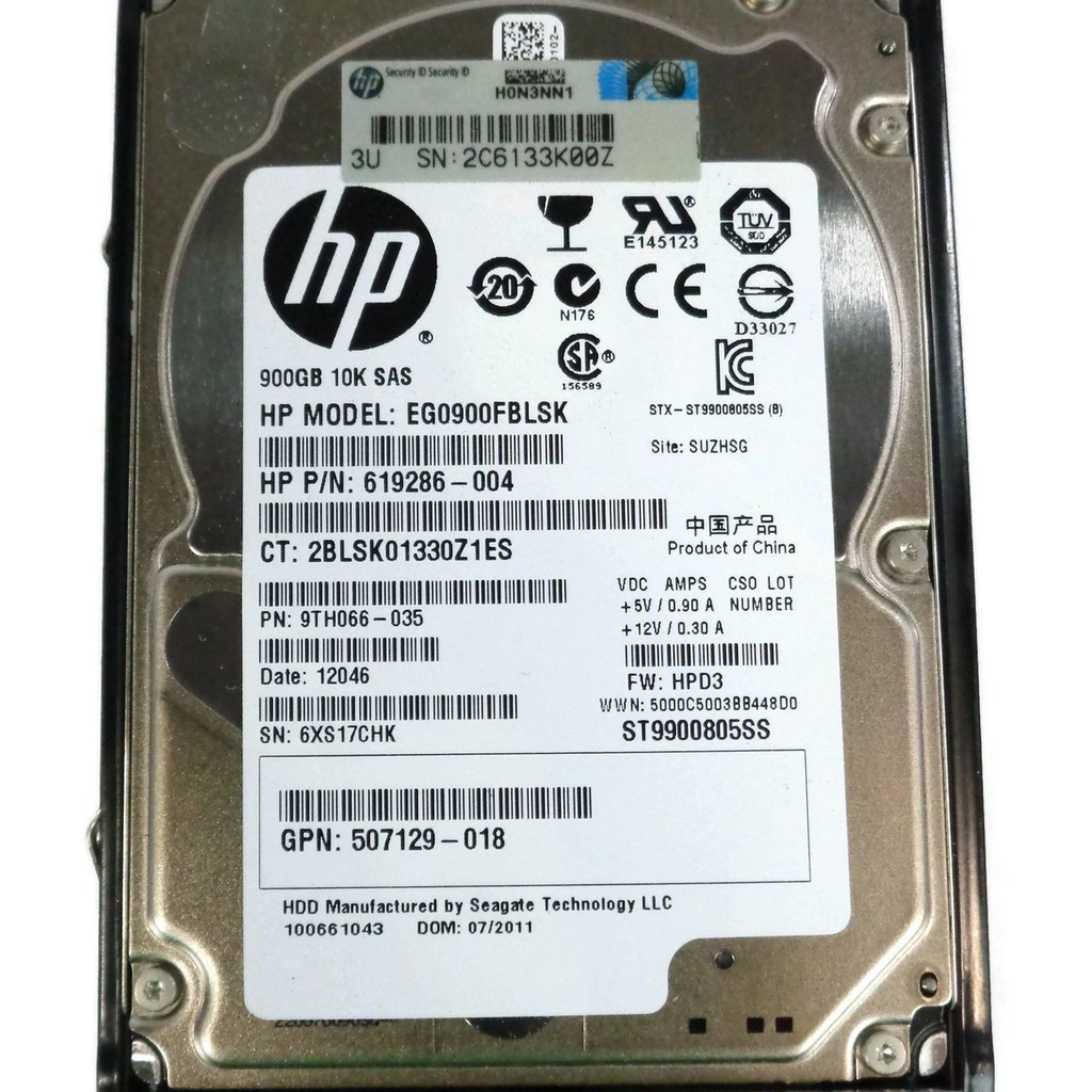 HP 900GB 6G 10K 2.5 SFF DP SAS HDD with caddy