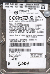 [HTS541060G9SA00/0A27473] Hitachi 60GB SATA 2.5 Bsectr HDD