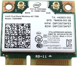 [710661-001/756753-001/784639-005] Intel Dual Band Wireless-ac 7260 7260hmw Half Mini Pcie Pci-express Wlan Wifi Card