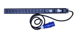 [CP-12xc13-32A-VM] CentRacks 12 Gang 10A PDU with 32A DP MCB c/w AMP&VOLT Meter